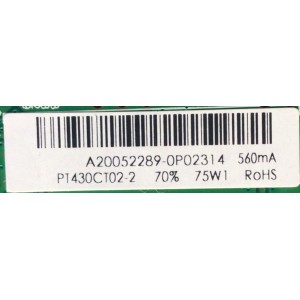 MAIN FUENTE  / PARA TV SCEPTRE / NUMERO DE PARTE TP.MS3553.PB802 / A20052289-0P02314 / DISPLAY PT430CT02-2 / MODELO H43